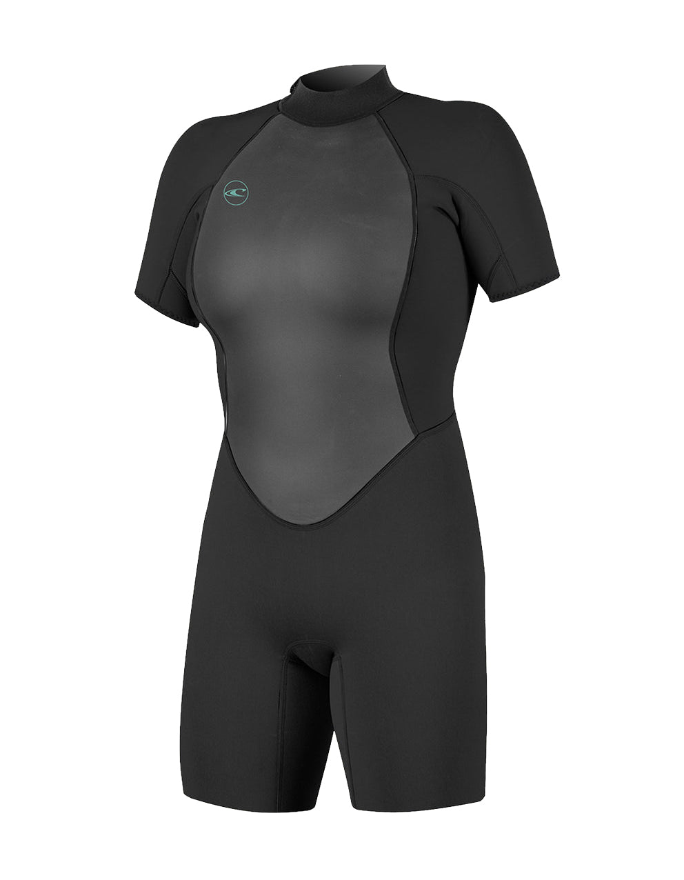 O Neill Reactor-2 2mm Back Zip SS Womens Springsuit A00-Black-Black 12