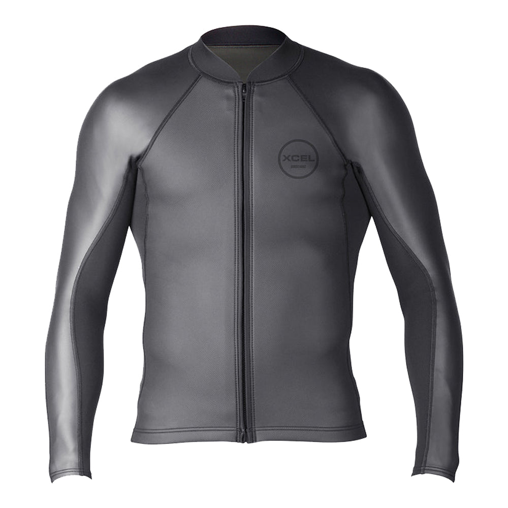 Xcel Axis Sharkskin 2/1mm L/S Front Zip Wetsuit Jacket BLK-Black S