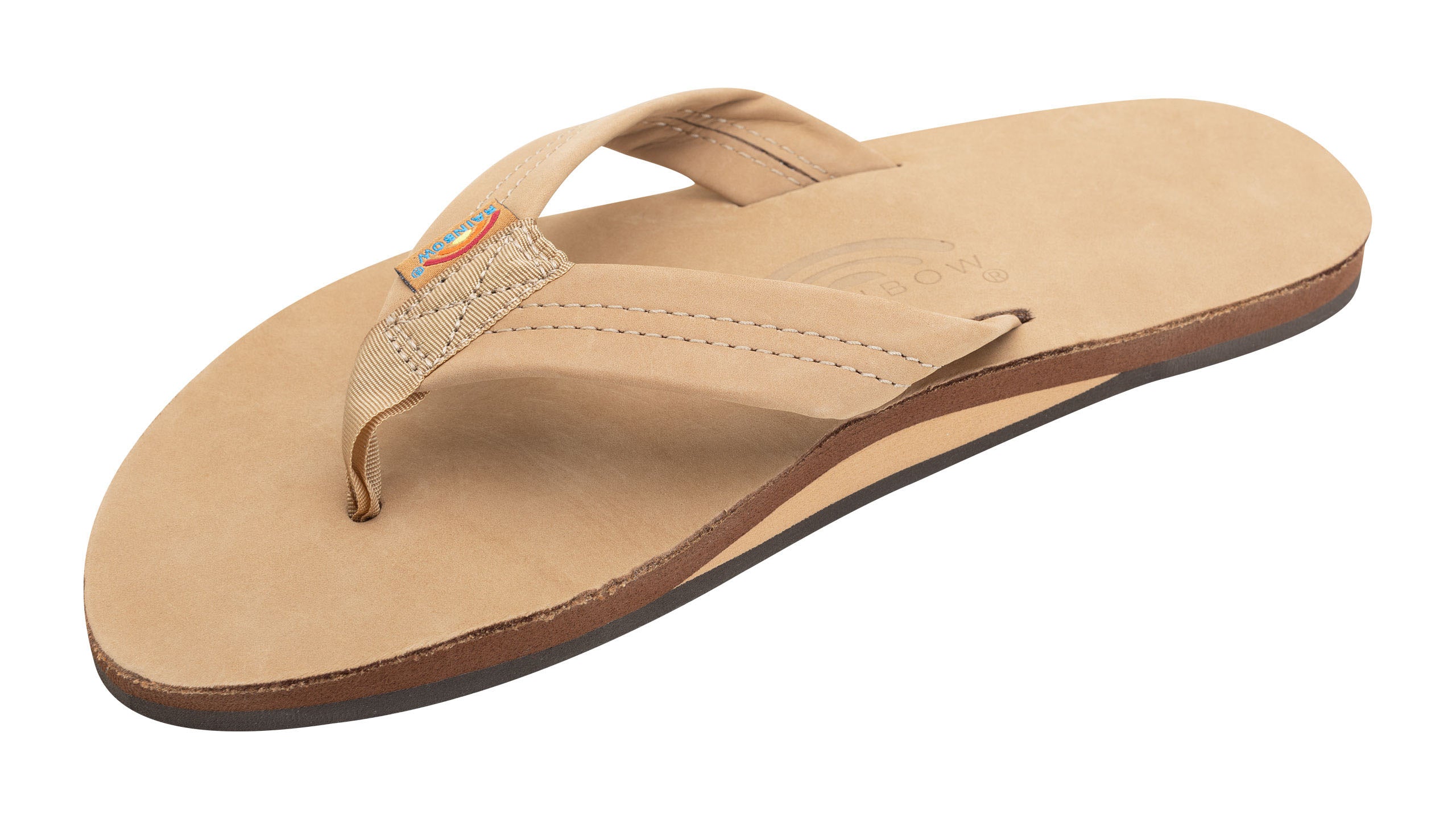 Rainbow Single Layer Leather Womens Sandal Sierra Brown 11