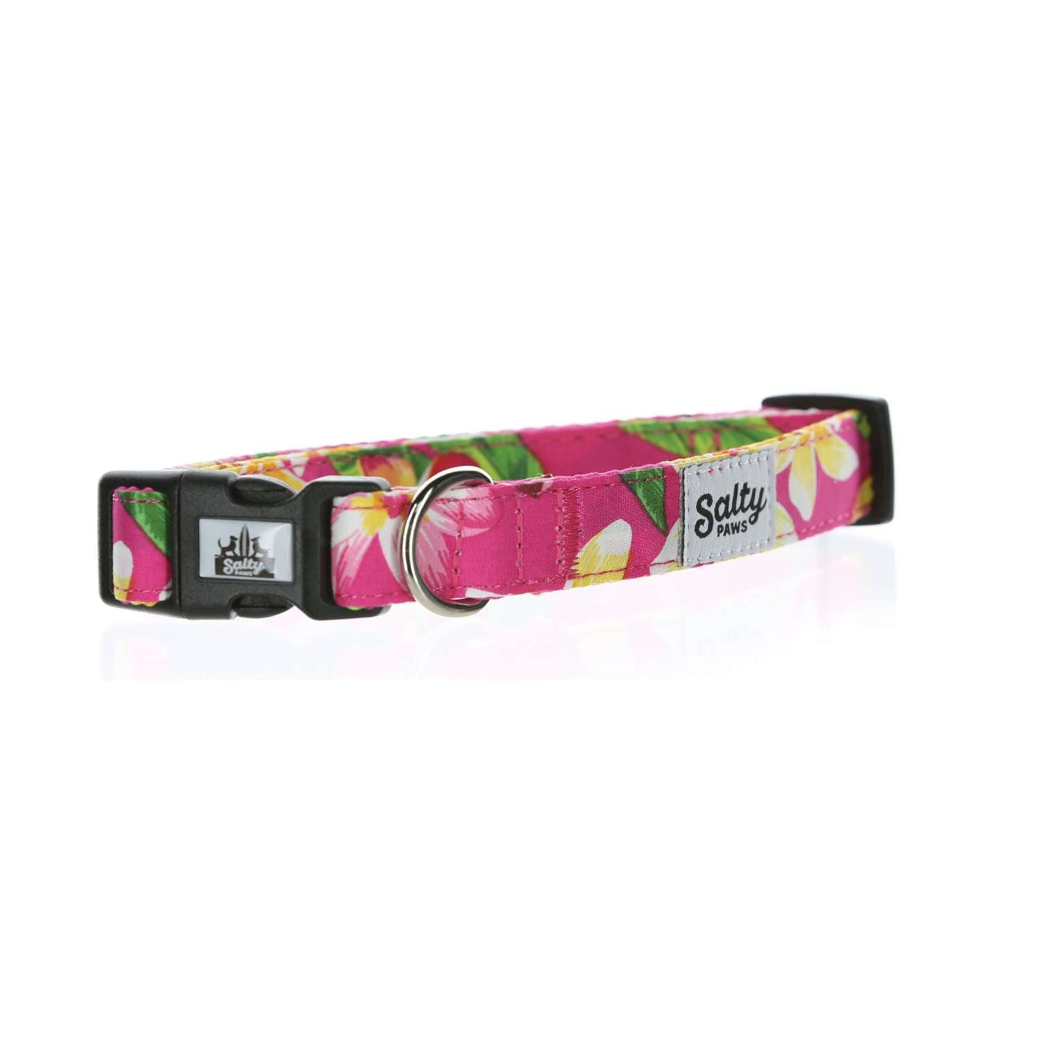Salty Paws Surfing Dog Collar | Designs for Beach Dogs, Floral, Fishing, Surfing, Hawaiian, Pink Floral M