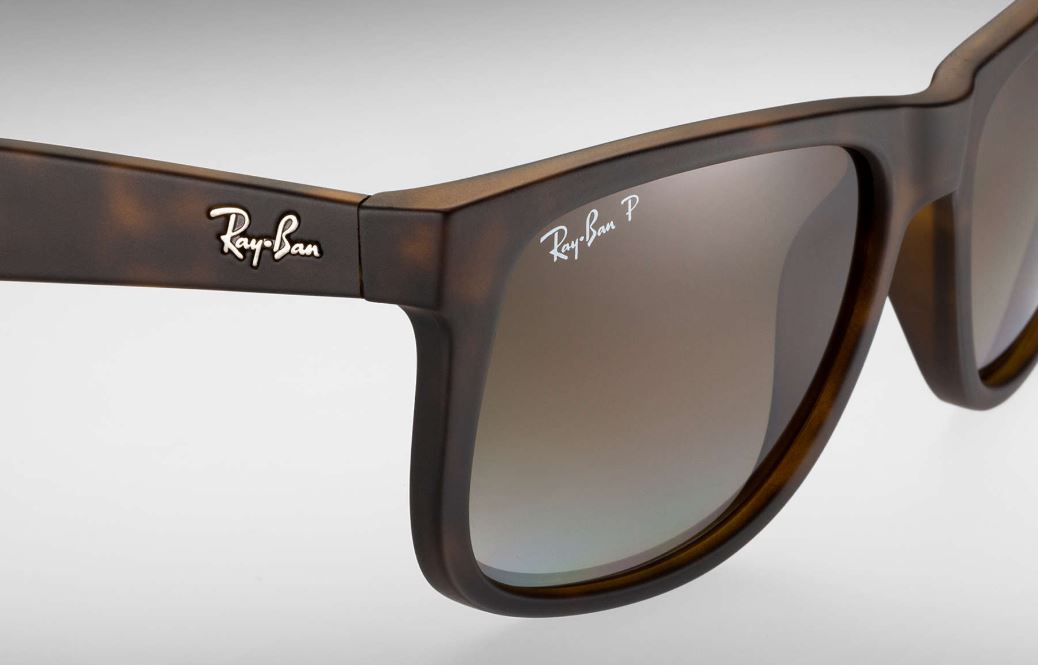Ray Ban Justin Polarized Sunglasses HavanaRubber Brown Gradient Wayfarer