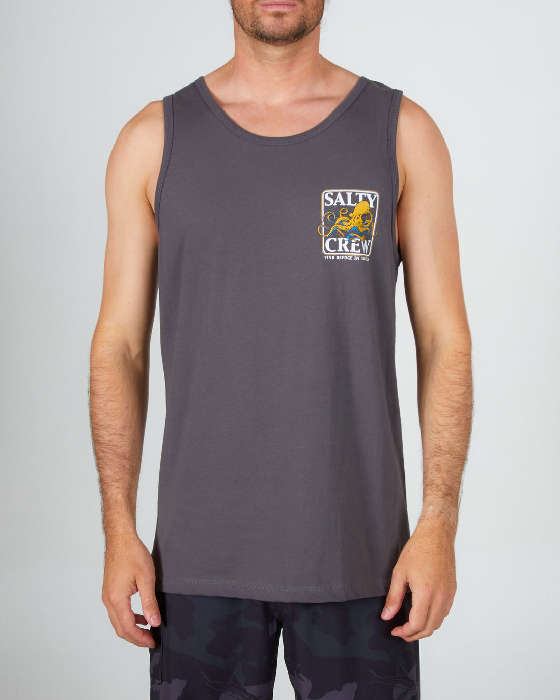 Salty Crew Ink Slinger Tank Charcoal M