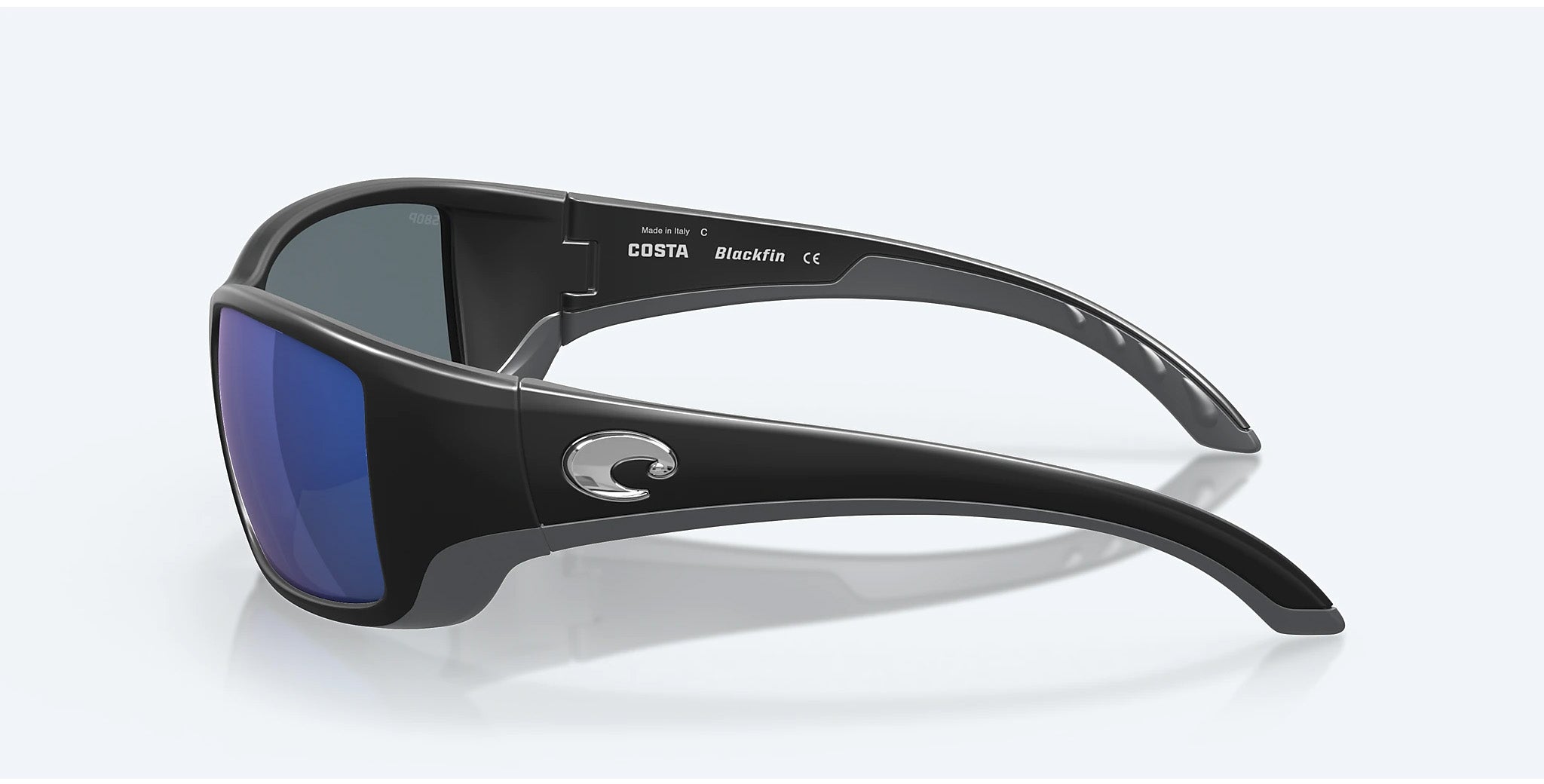 Costa Del Mar Blackfin Polarized Sunglasses MatteBlack BlueMirror580p Sport