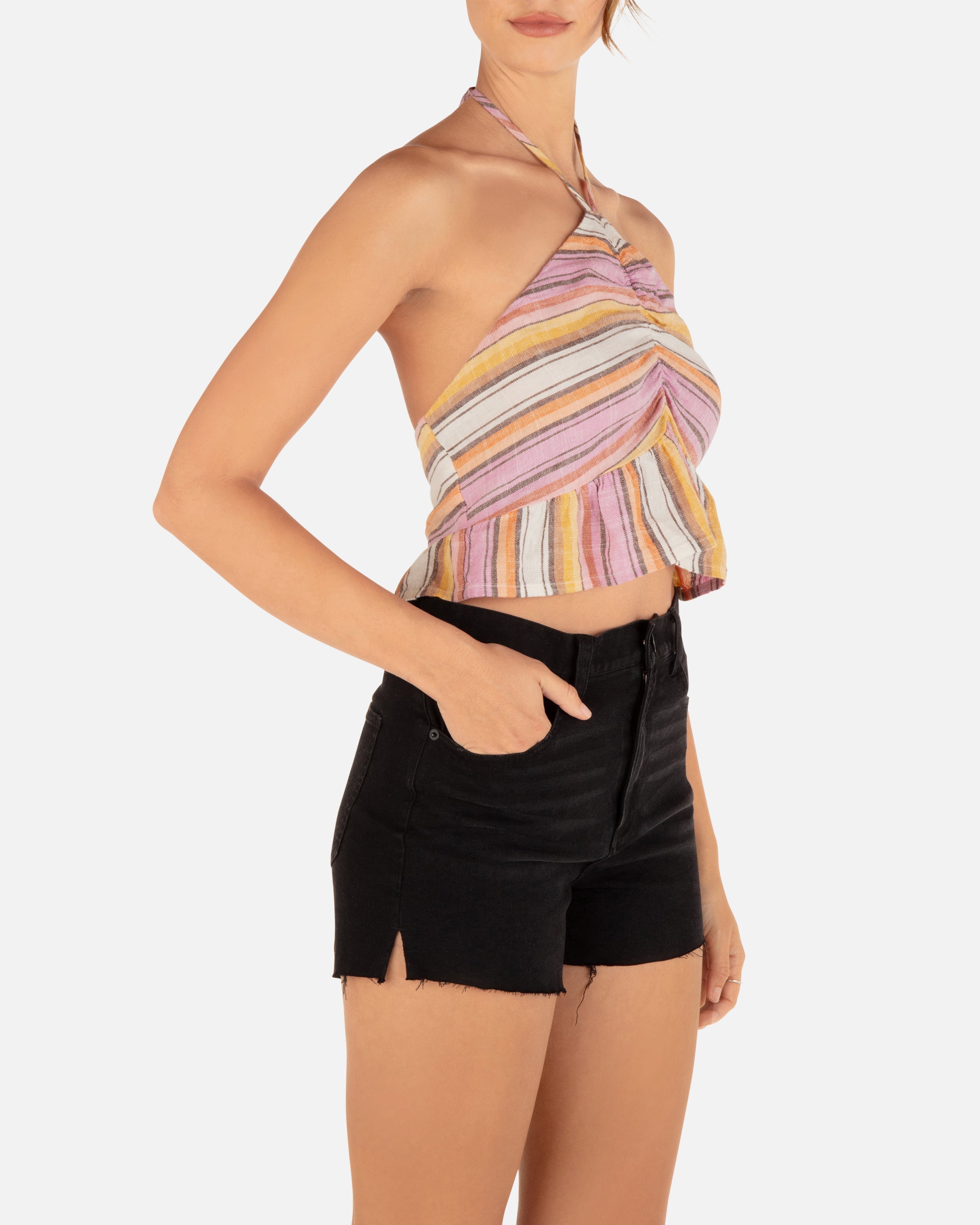 Hurley Sunset Stripe Halter Top STP L