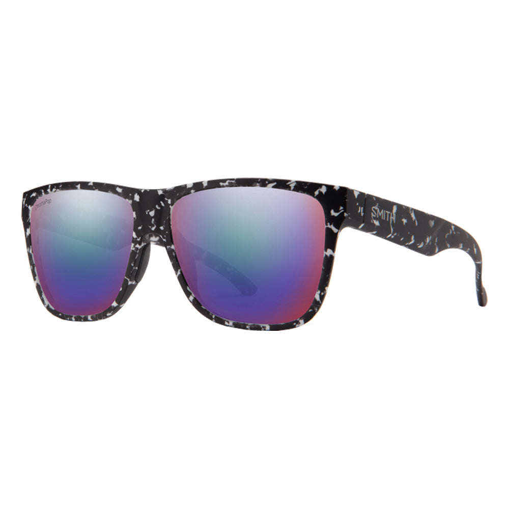 Smith Lowdown XL 2 Polarized Sunglasses MatteBlkMarble VioletMirror Square