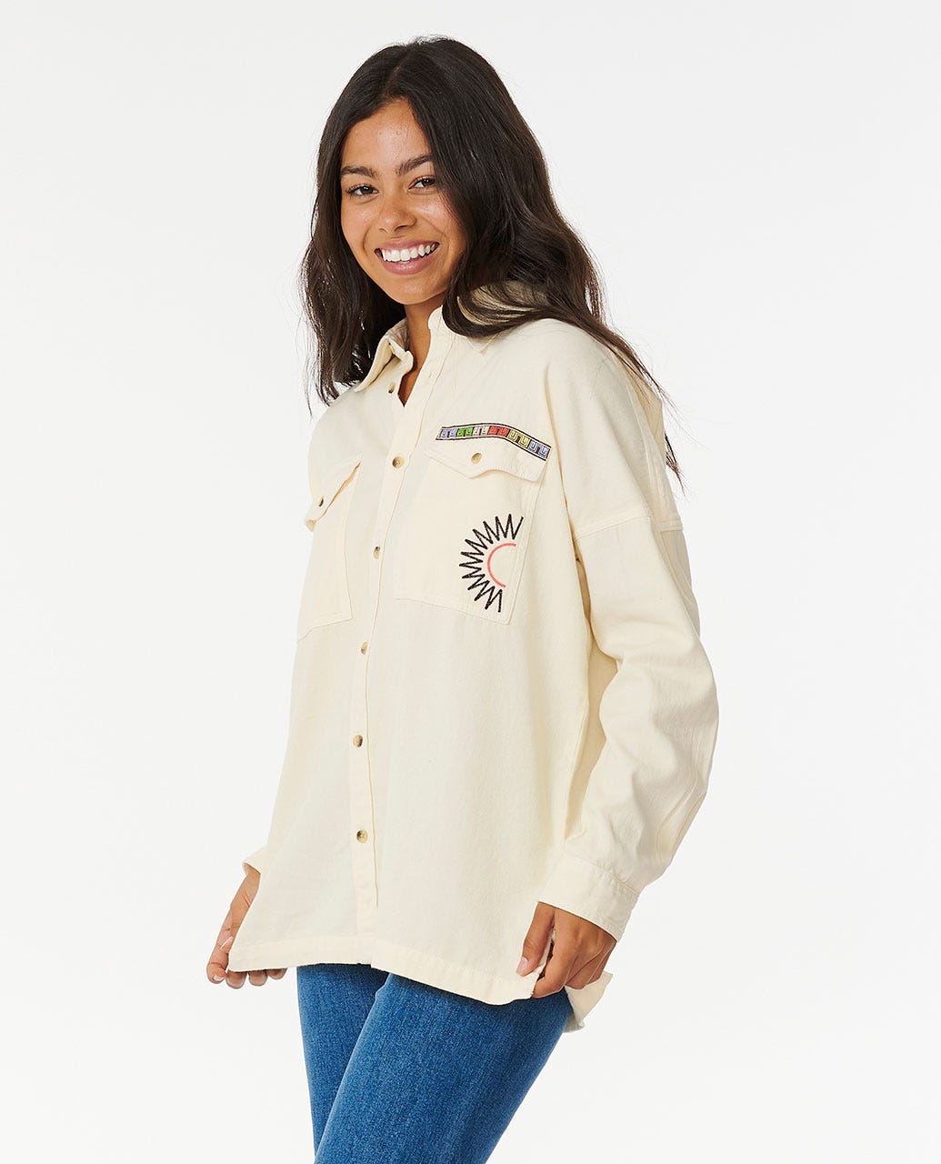 Rip Curl Pacific Dreams Embroidered Sha 3021-BONE S