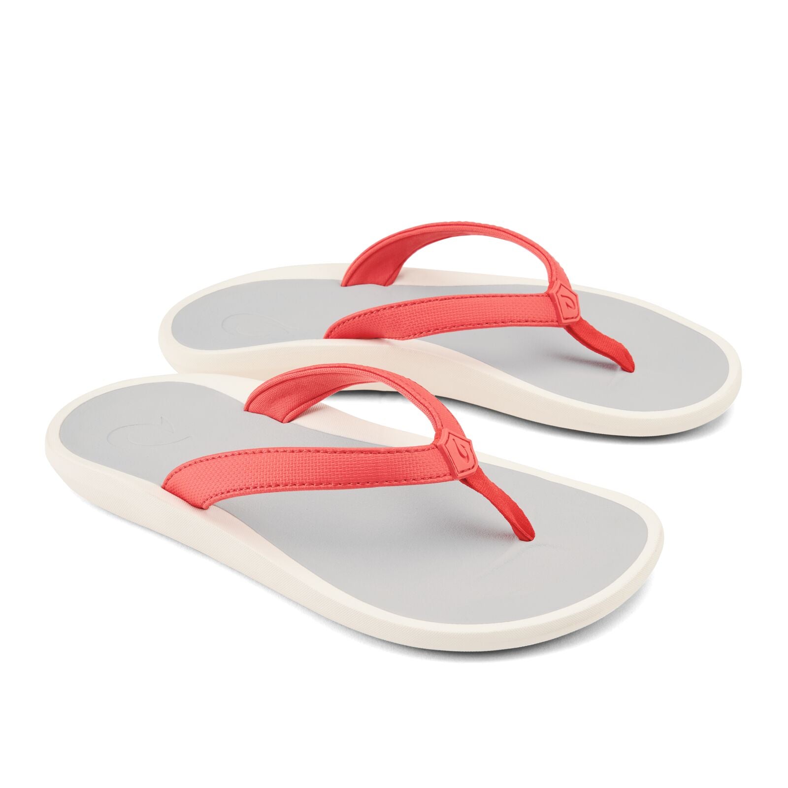 Olukai Pi oe Womens Sandal HCDW-Hot Coral-Mist Grey 9