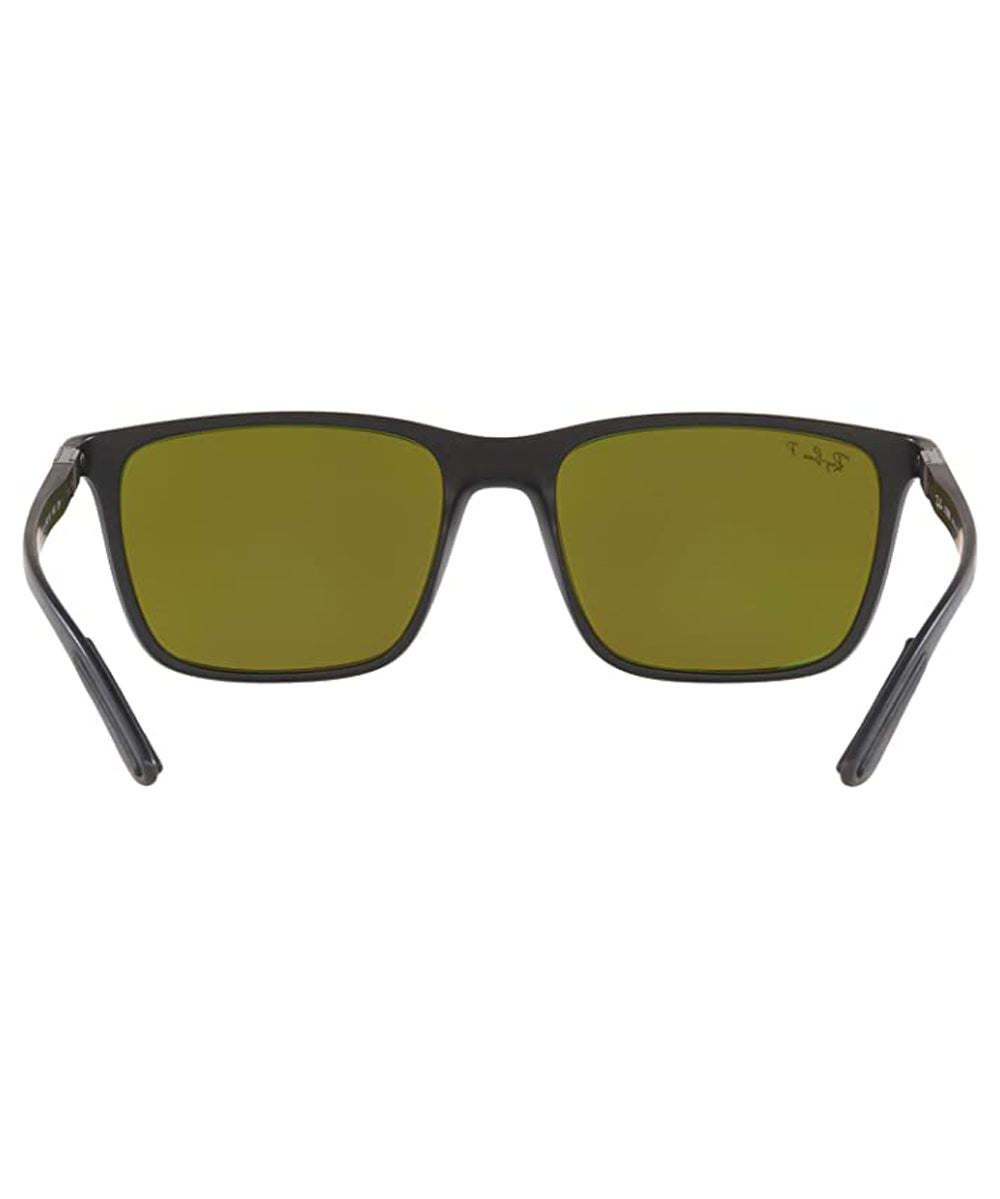 Ray Ban RB4385 Polarized Sunglasses MatteBlack GreenMirrorBlue