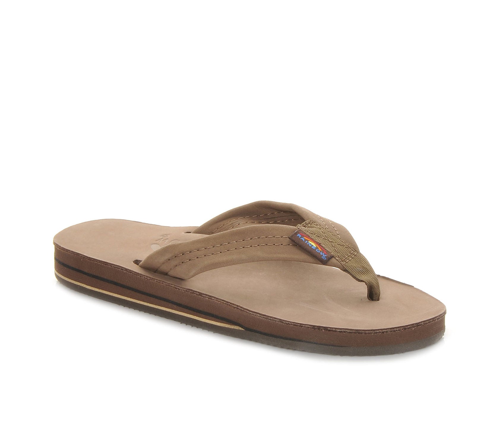 Rainbow Double Layer Leather Womens Sandal