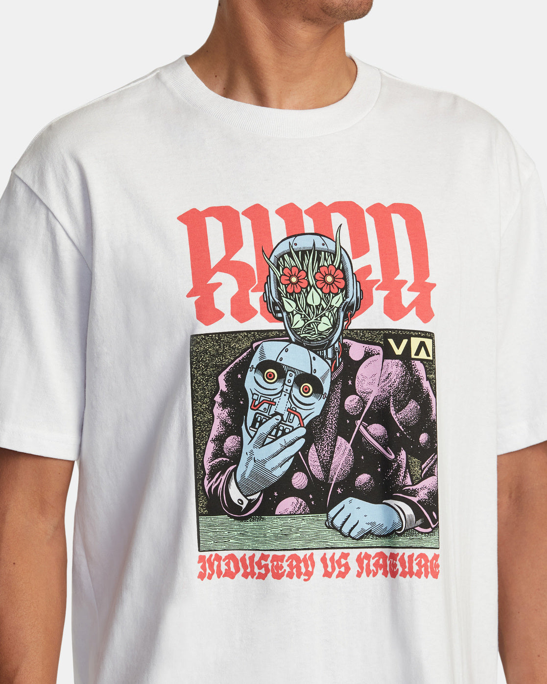 RVCA MANDEROID SS TEE WHT S