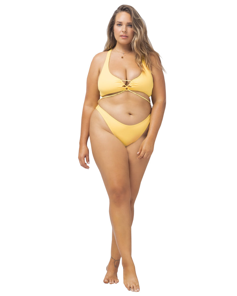 L*Space Ribbed Cabana Bikini Bottom LED-LemonDrop M