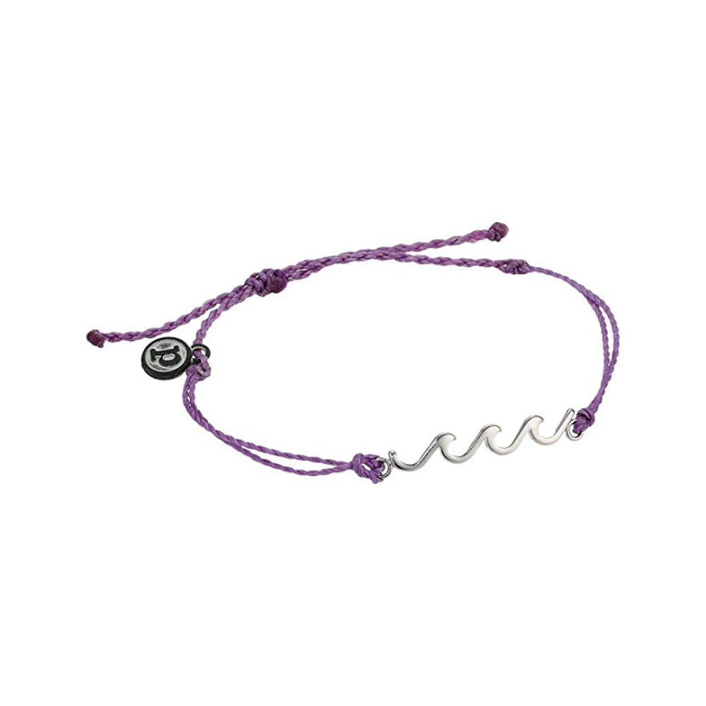Puravida Delicate Wave Silver Bracelet Light Purple