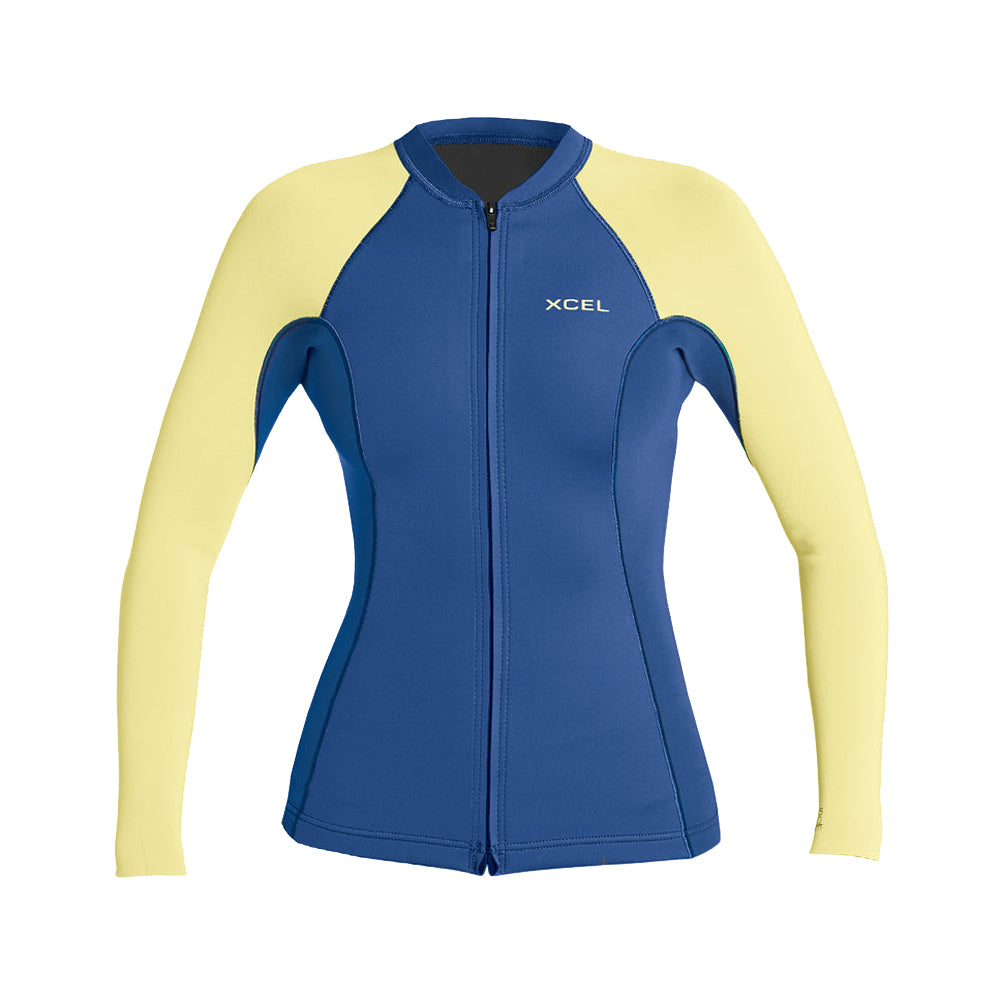 Xcel Axis 1.5/1.0mm LS Front Zip Womens Jacket FBU-Faint Blue-Butter 6
