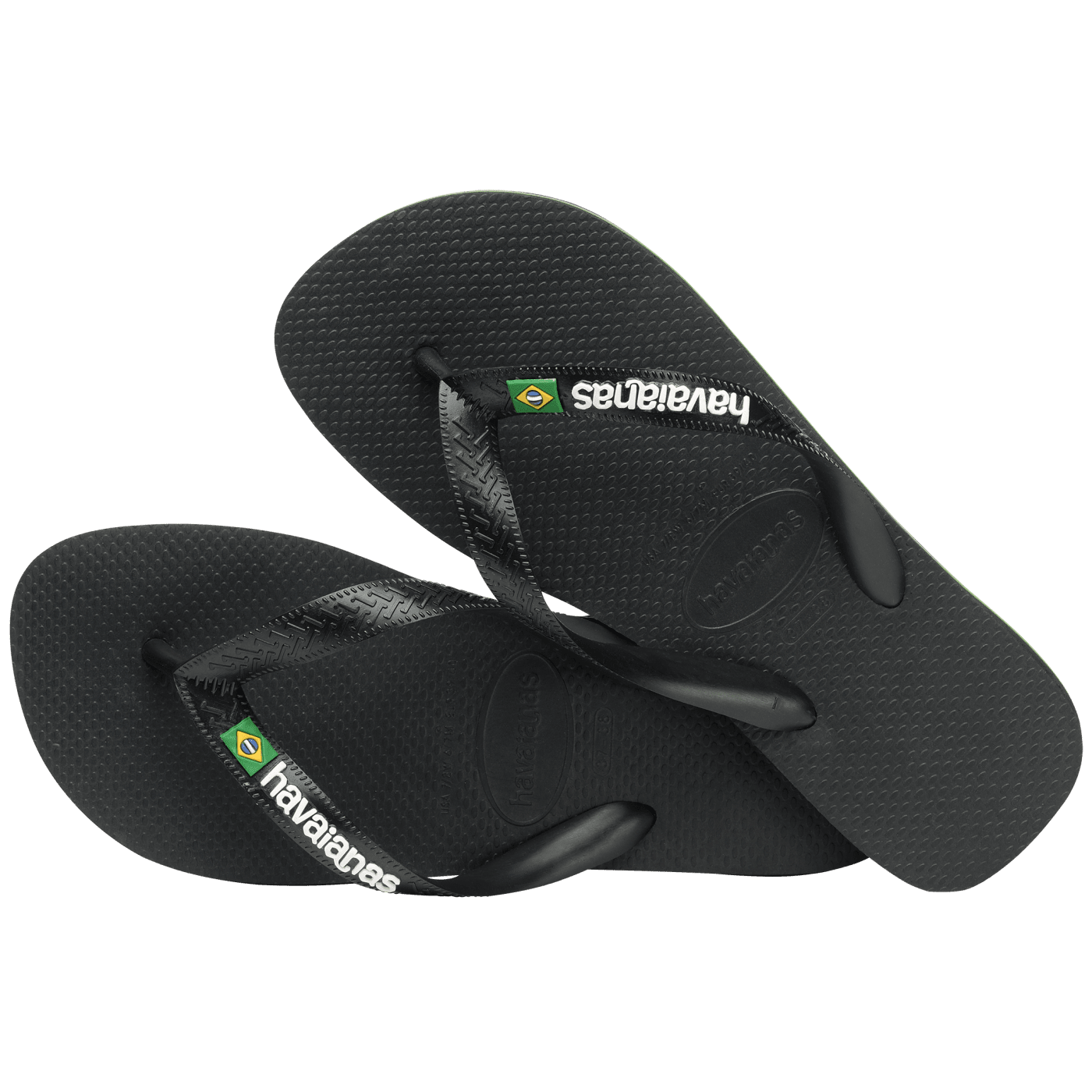 Havaianas Brazil Logo Mens Sandal 1069-Black-Black23 8