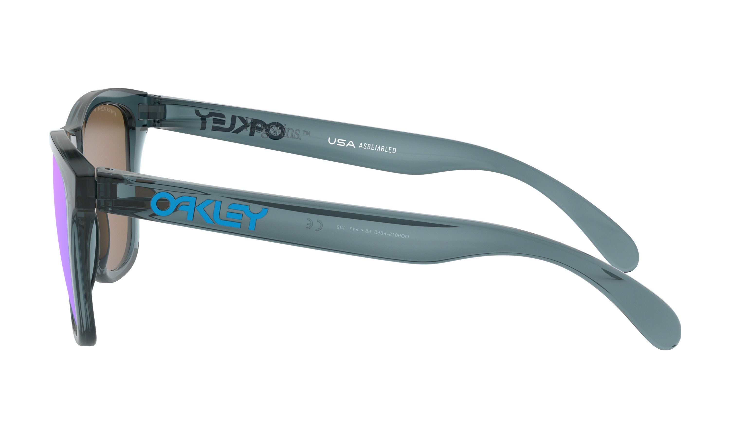 Oakley Frogskins Polarized Sunglasses CrystalBlack PrizmSapphire Square