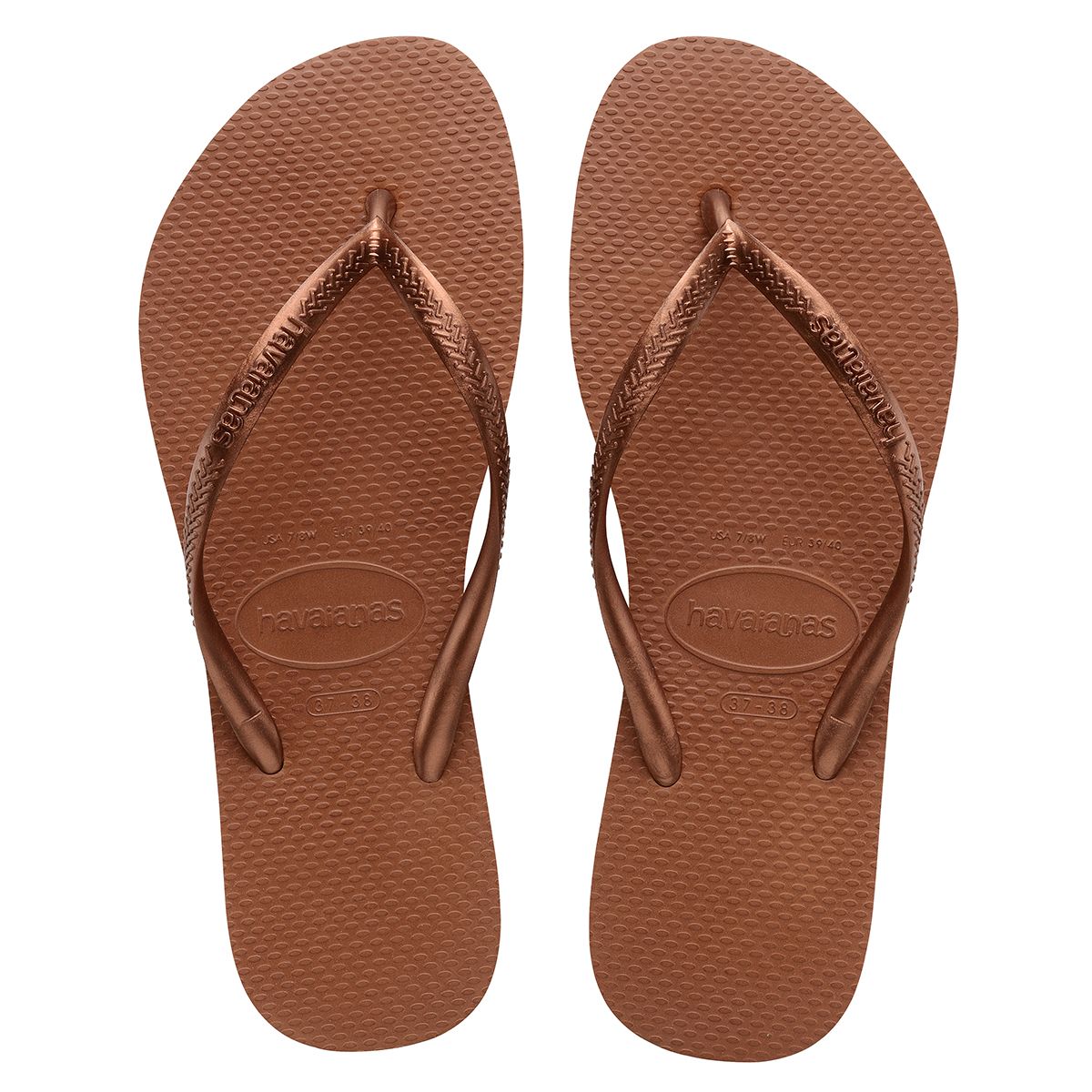 Havaianas Slim Womens Sandal 9385-Rust-Metallic Copper 11