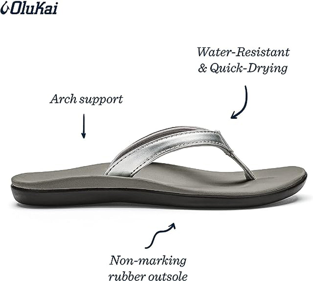 Olukai Ho opio Girls Sandal SRPG-Silver-Pale Grey 10 C