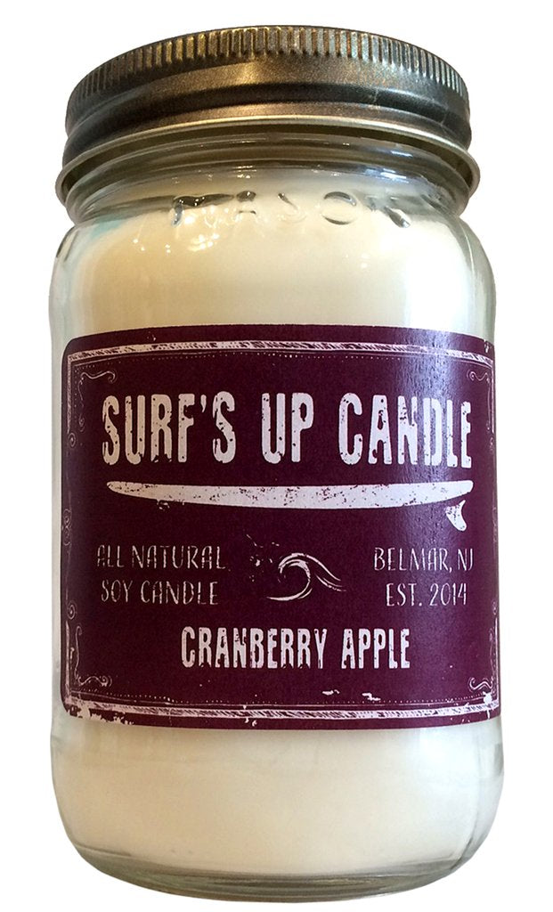Surf's Up Mason Jar Candle Cranberry Apple 16oz
