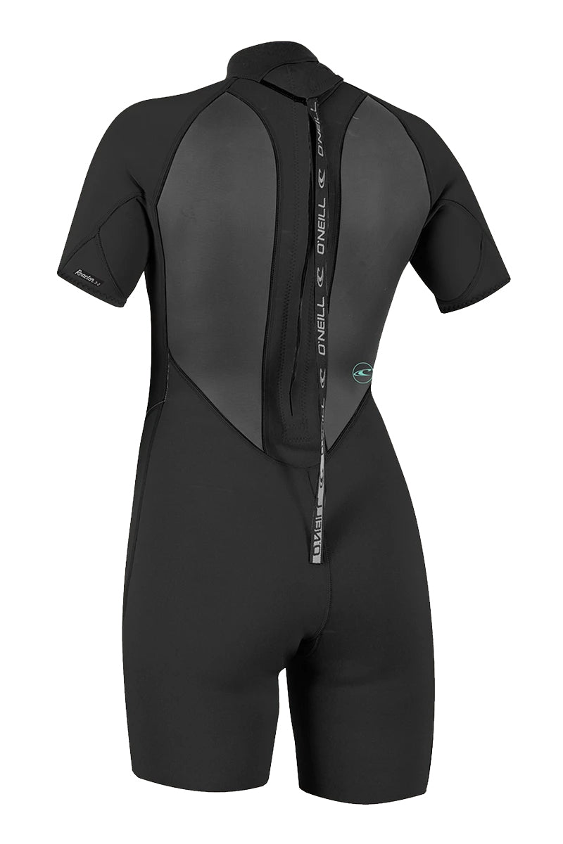 O Neill Reactor-2 2mm Back Zip SS Womens Springsuit A00-Black-Black 4