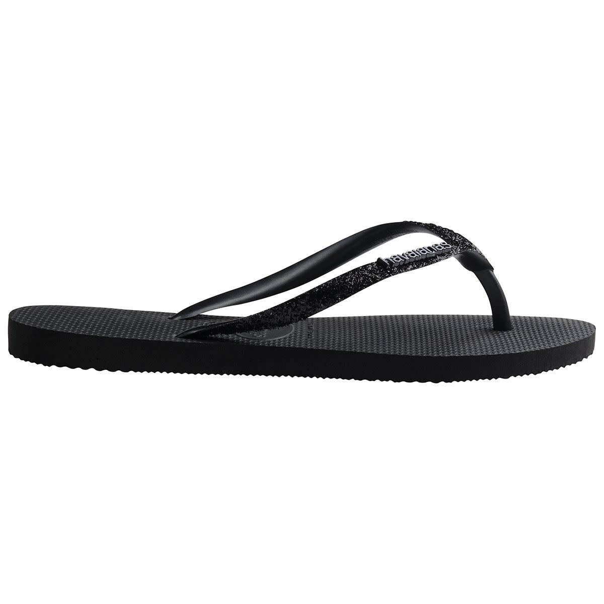 Havaianas Slim Glitter 2 Womens Sandal 4057-Black-Dark Grey 6