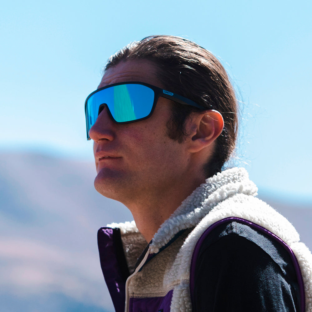 Smith Boomtown Polarized Sunglasses MatteBlack BlueMirror