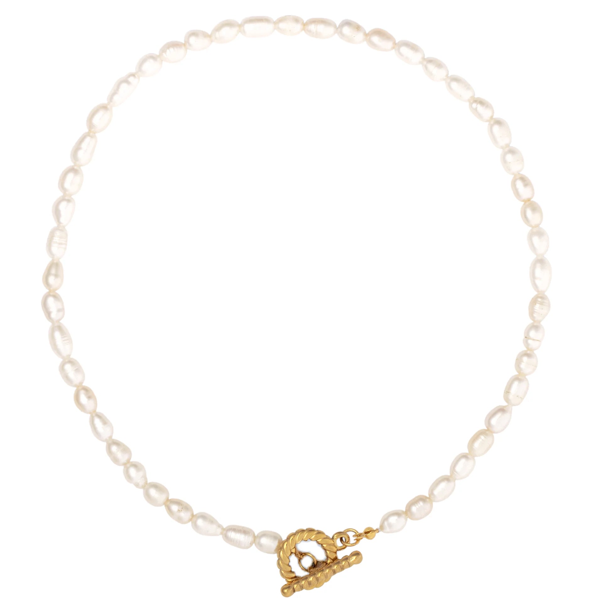 Ellie Vail Miki Pearl Toggle Necklace Gold OS