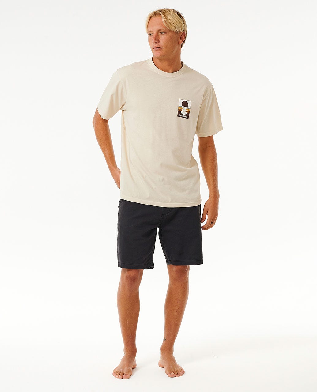 Rip Curl Surf Revival Peaking Tee 8861-VINTAGE WHITE M