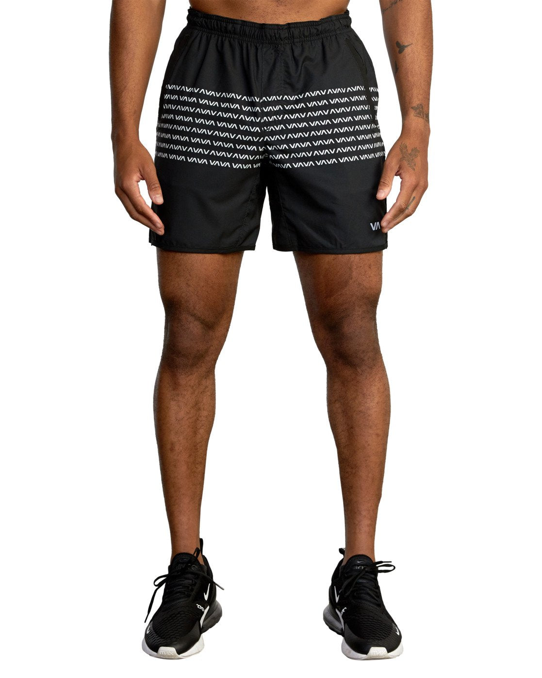 RVCA Yogger Stretch Short BKW-BlackWhite S