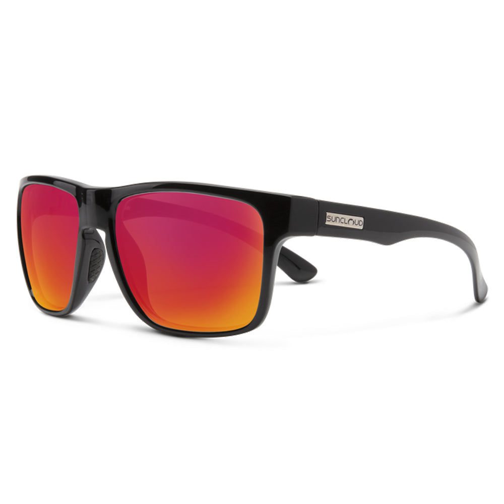 Sun Cloud Rambler Polarized Sunglasses Black RedMirror Square