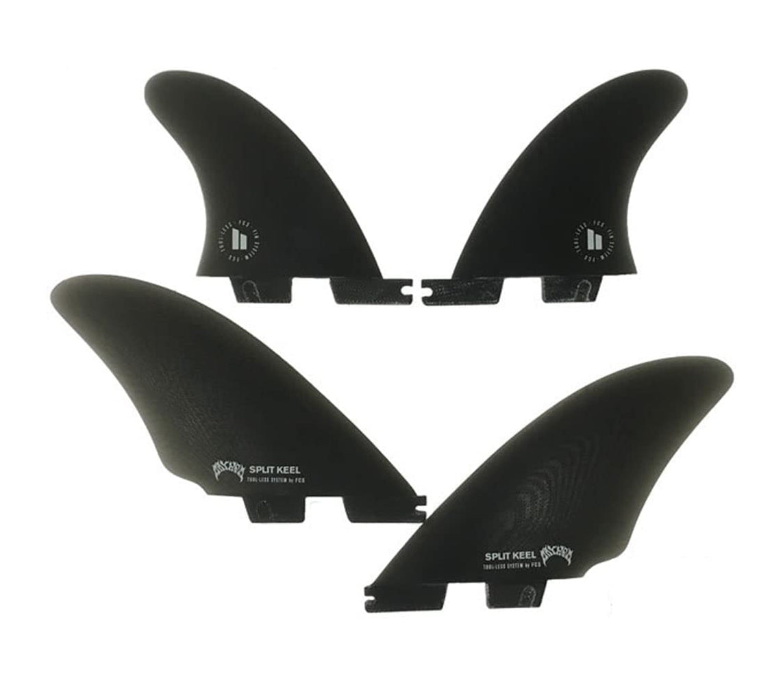 FCS 2 MB PG Split Keel Quad-Fin Set Smoke M