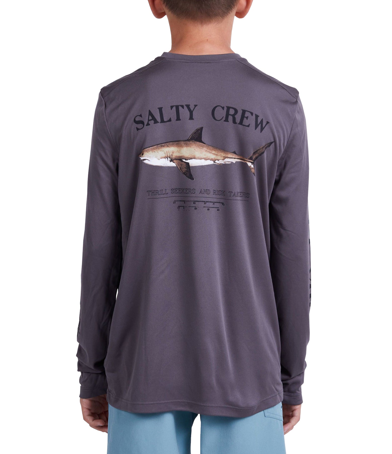 Salty Crew Bruce Boys LS Sun Tee Charcoal XL
