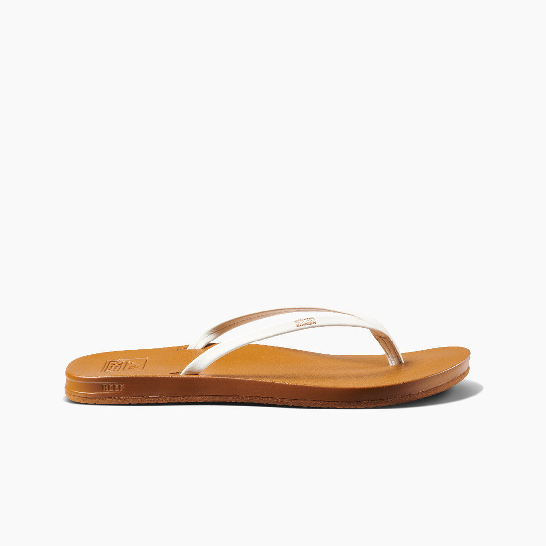 Reef Cushion Slim Womens Sandal White-Tan 11