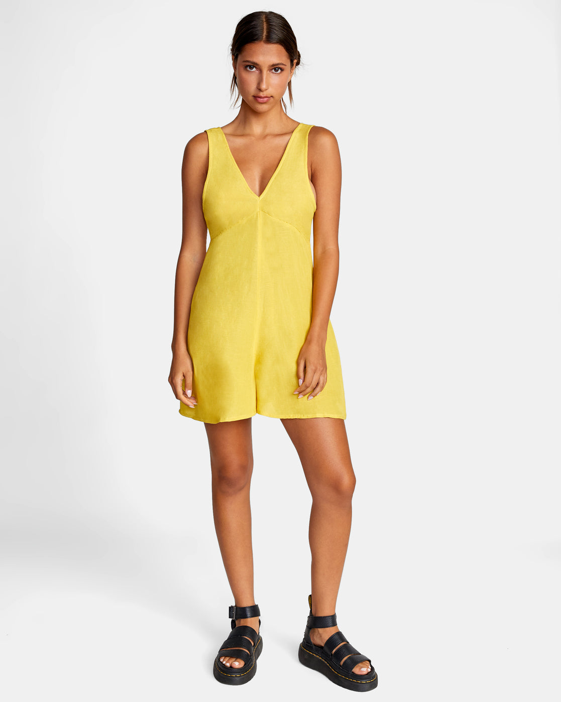 RVCA Linen Shifty Romper GOL M