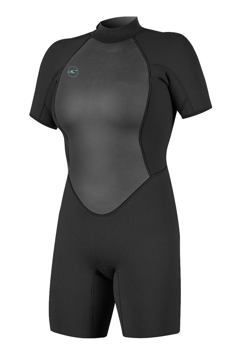 O Neill Reactor-2 2mm Back Zip SS Womens Springsuit A00-Black-Black 4