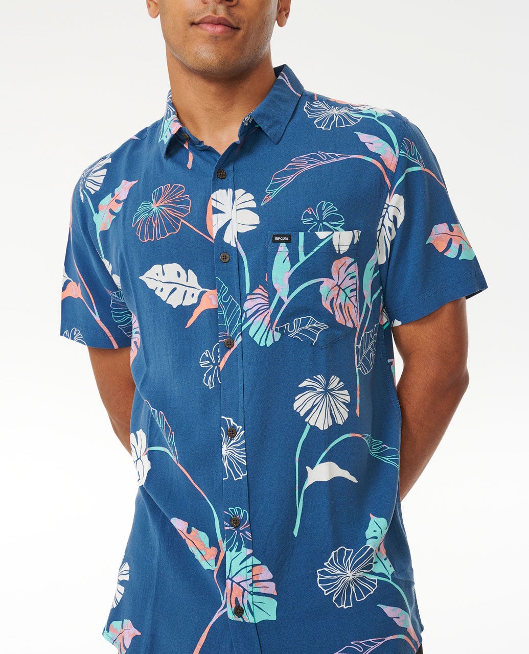 Rip Curl Mod Tropics SS Woven 9741-WashedNavy S