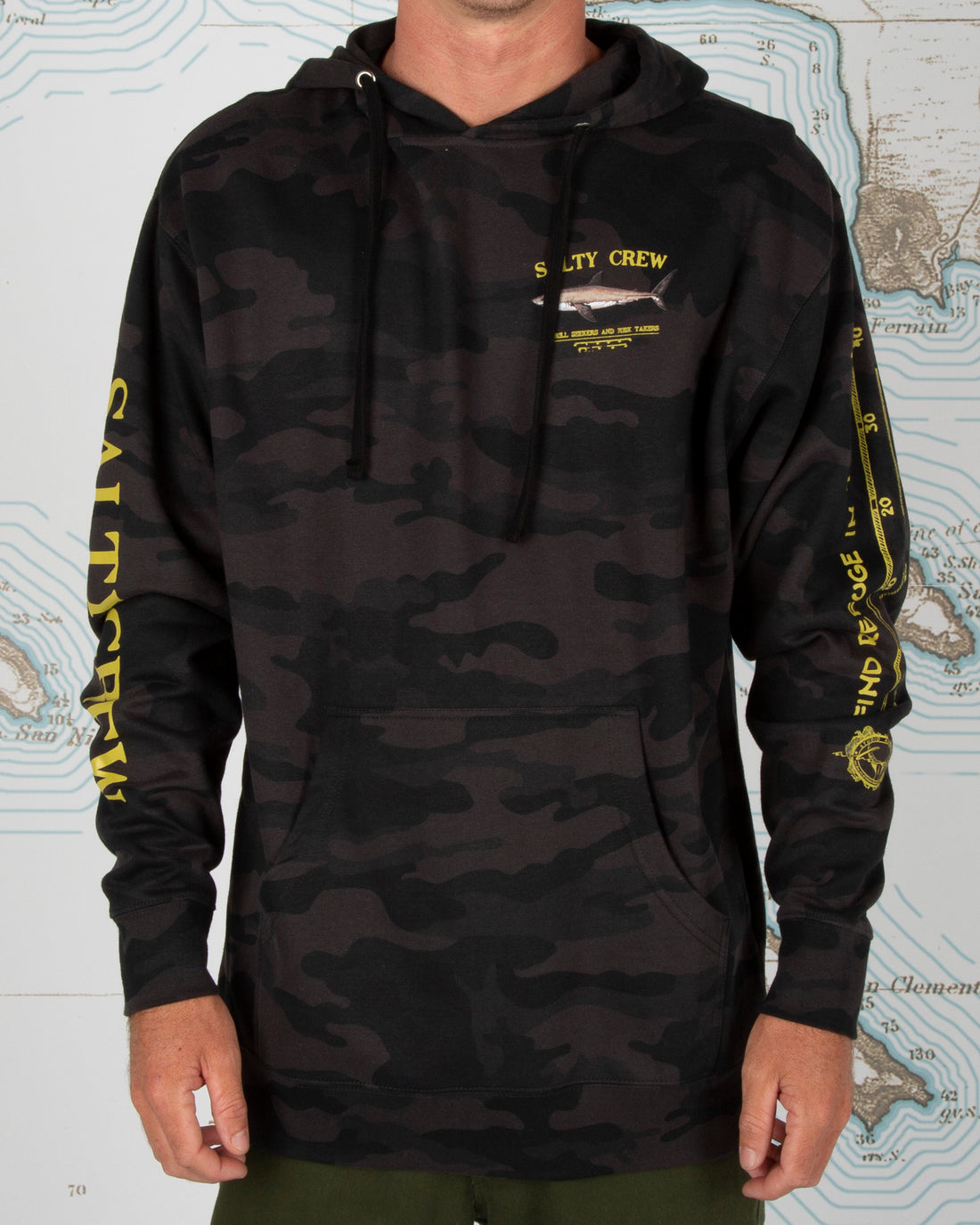 Salty Crew Bruce Hooded Fleece BlackCamo M