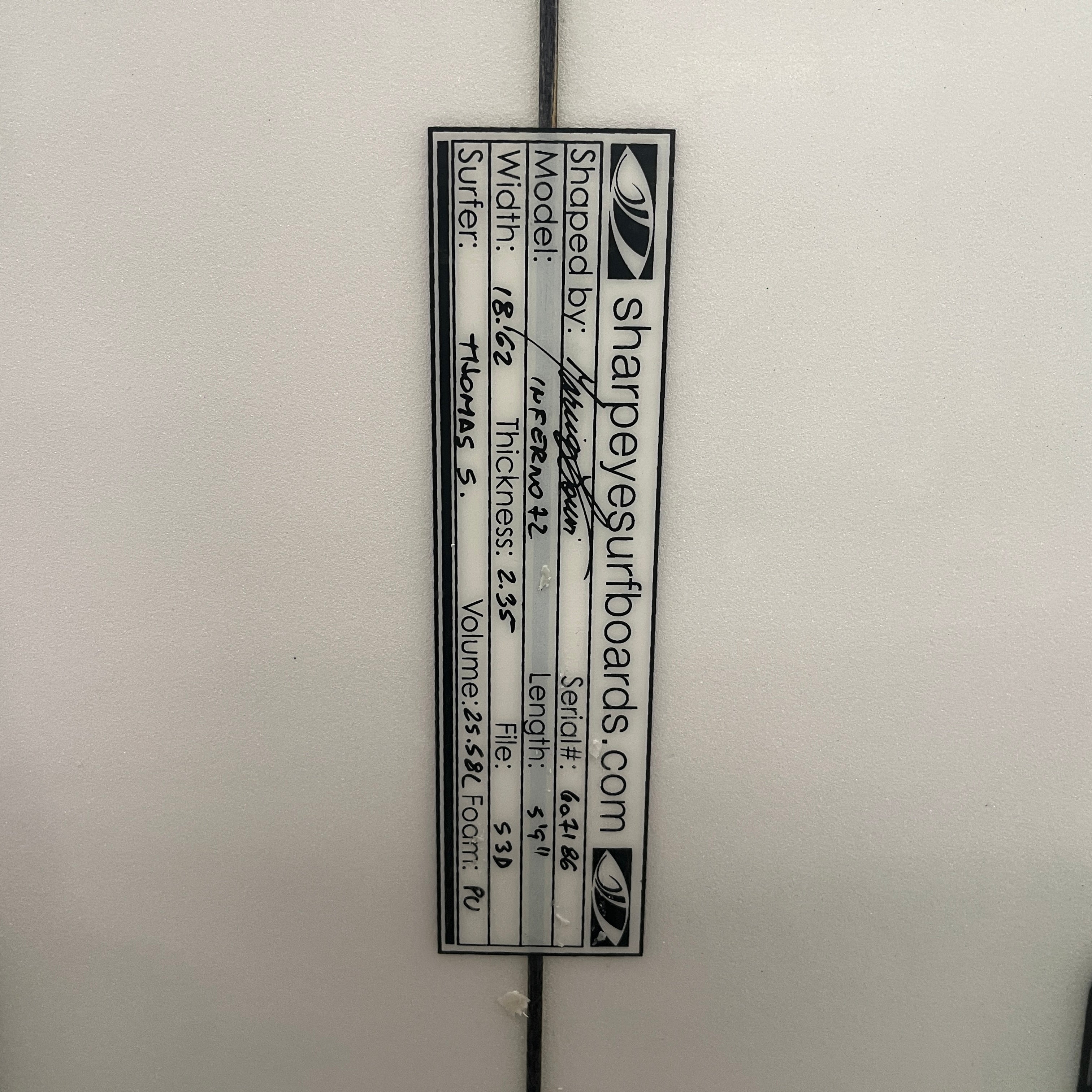 Sharp Eye Inferno 72 5ft9in, Consignment