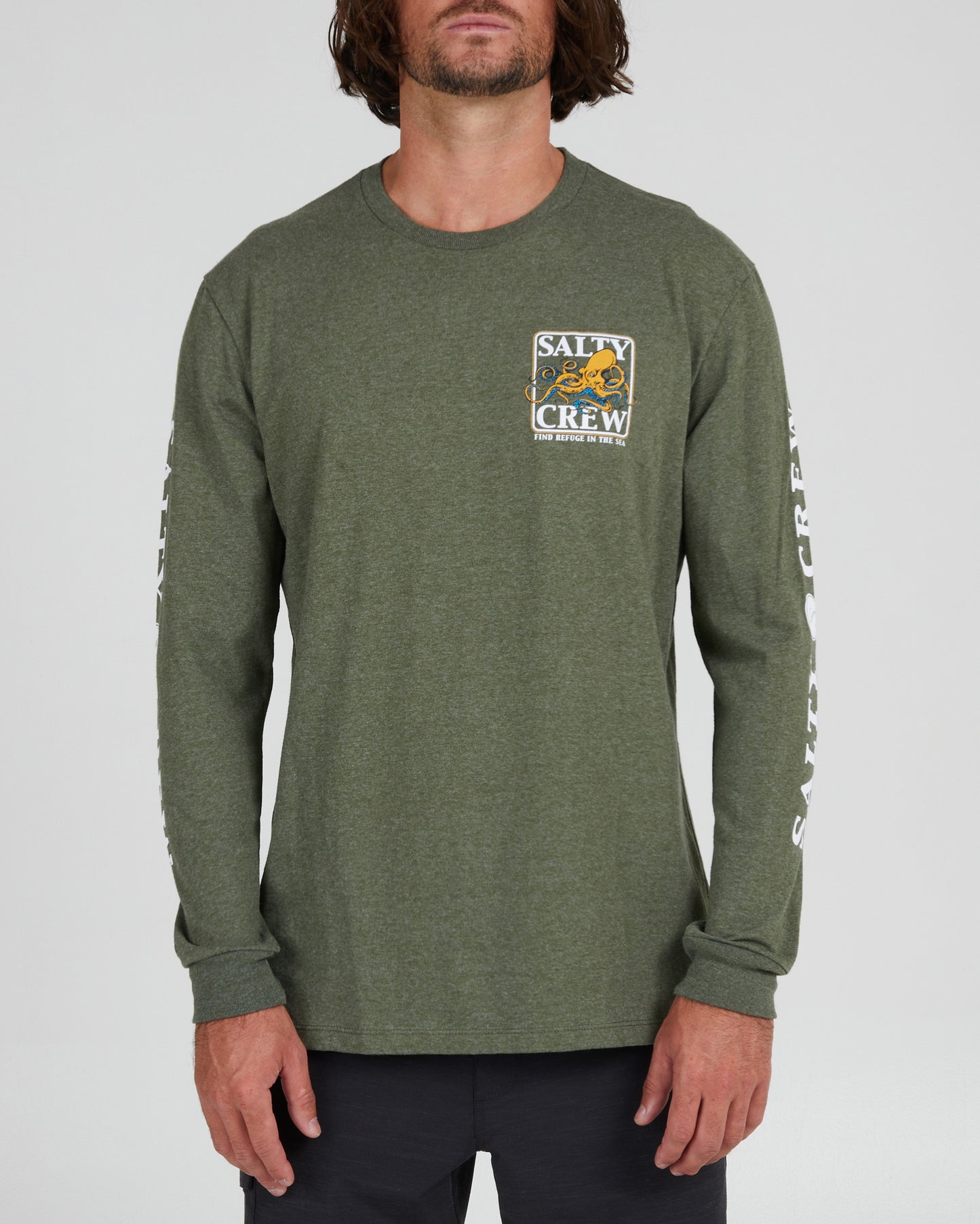 Salty Crew Ink Slinger Classic L/STee Forest Heather S