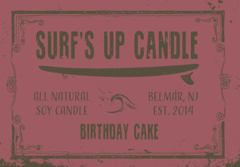 Surf's Up Mason Jar Candle Birthday Cake 8oz