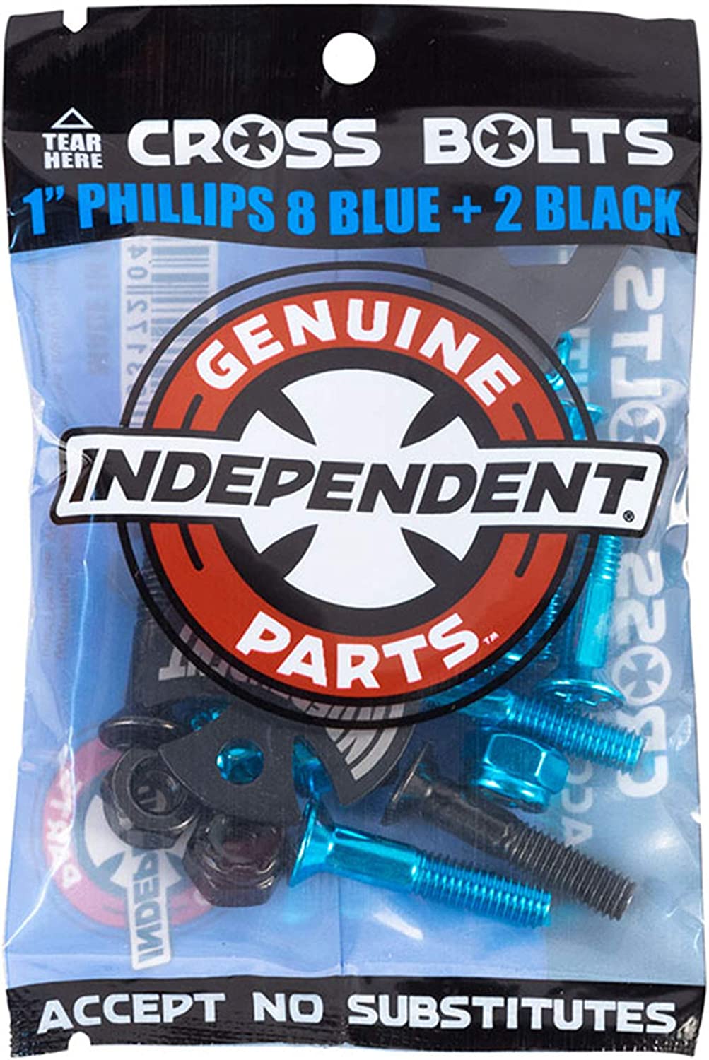 Independent Cross Bolts w/ Tool BLK/BLUE 1" Phillips