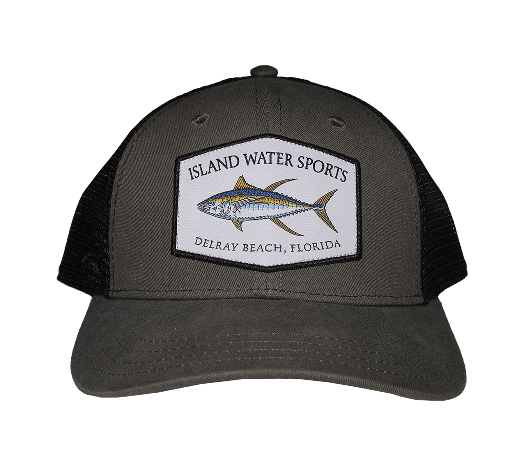 Island Water Sports Delray Beach Baseball Hat Tuna Olive