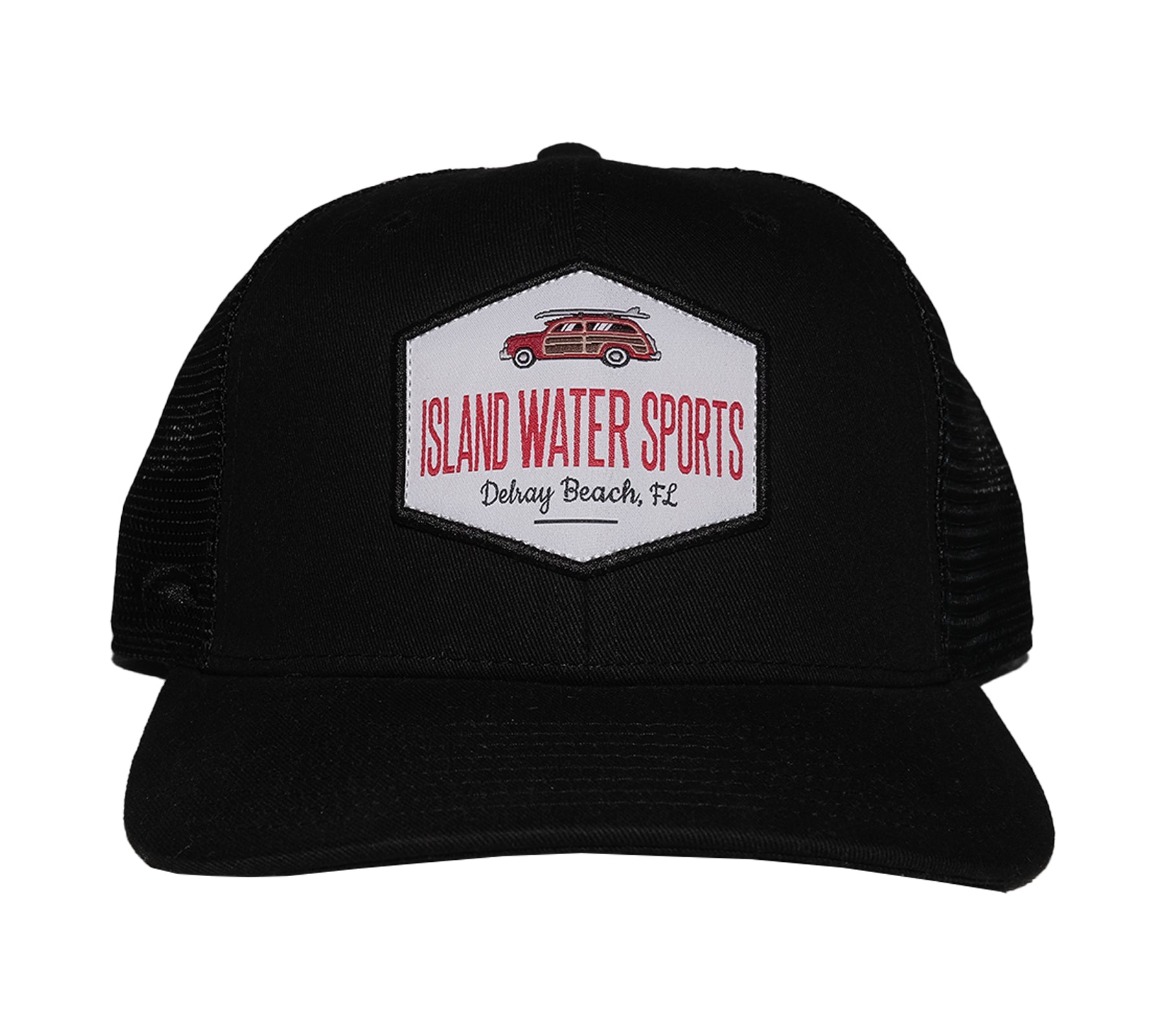 Island Water Sports Delray Beach Baseball Hat Woody Black