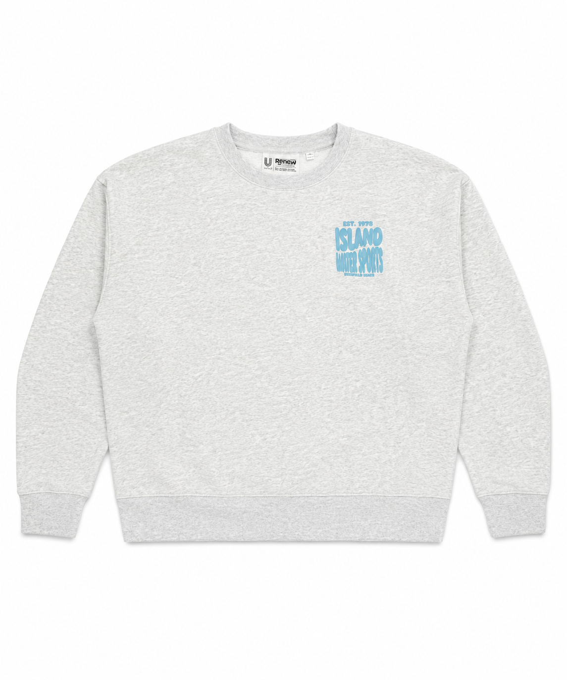 Island Water Sports Bubble Club Crew Sweater HGR/BLU M