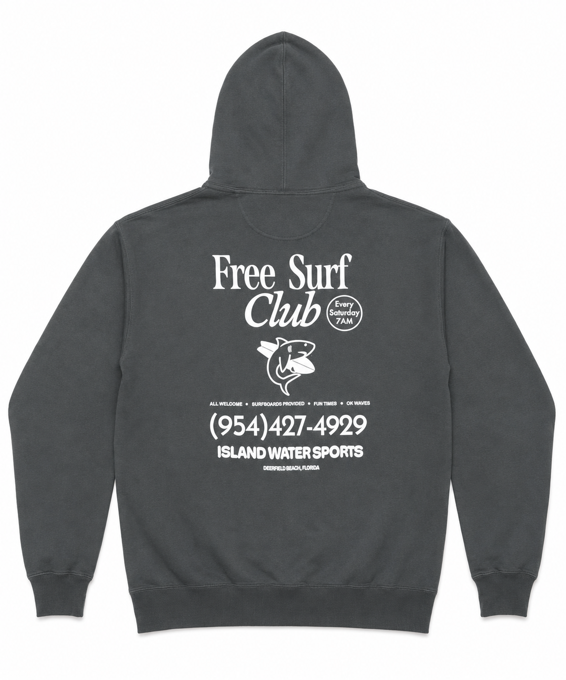 Island Water Sports Free Surf Club Hoodies WashedBlack L