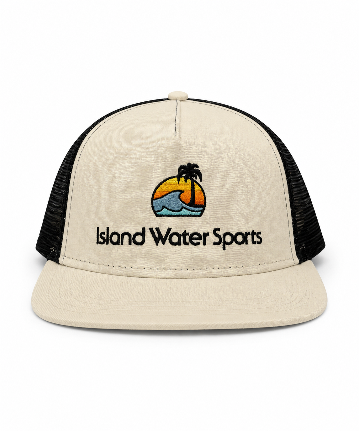 Island Water Sports Sunrise Palm Trucker Hat Birch OS