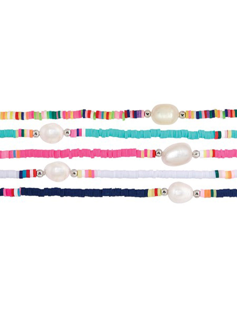 Wave & Palm 3MM Fimo Bead Freshwater Pearl Necklace