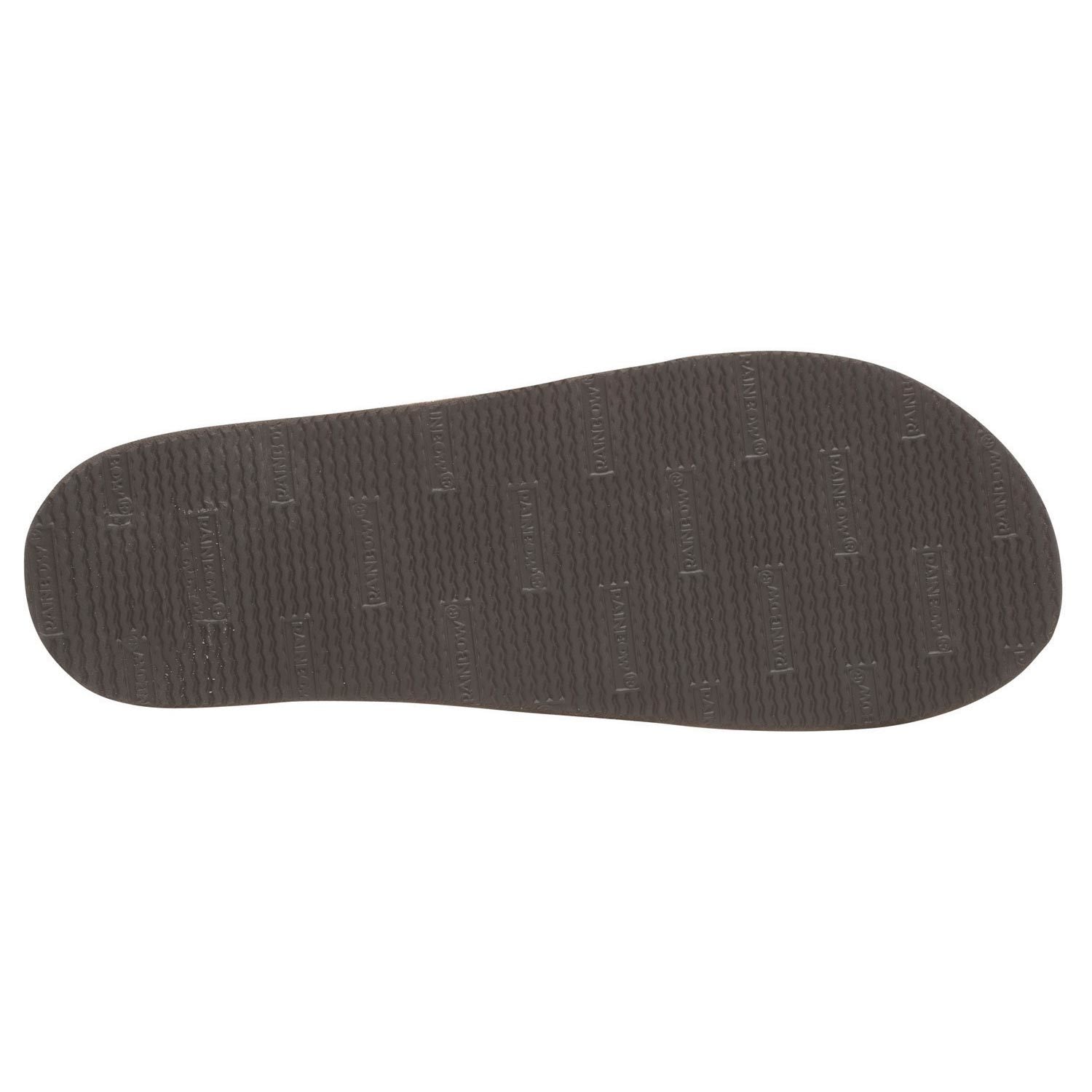 Rainbow Double Layer Leather Mens Sandal Dark Brown XL