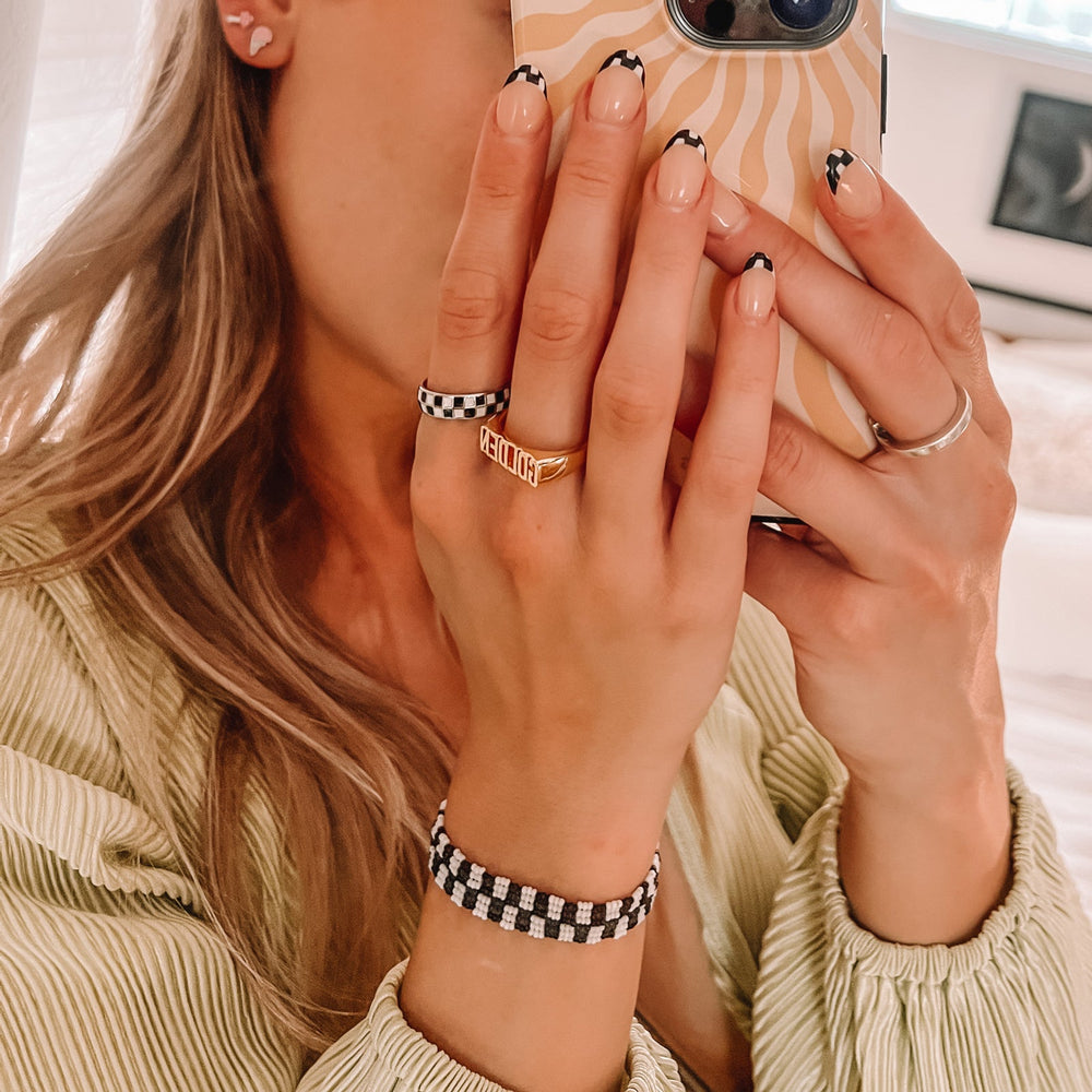 Puravida Checkerboard Ring SILV 6