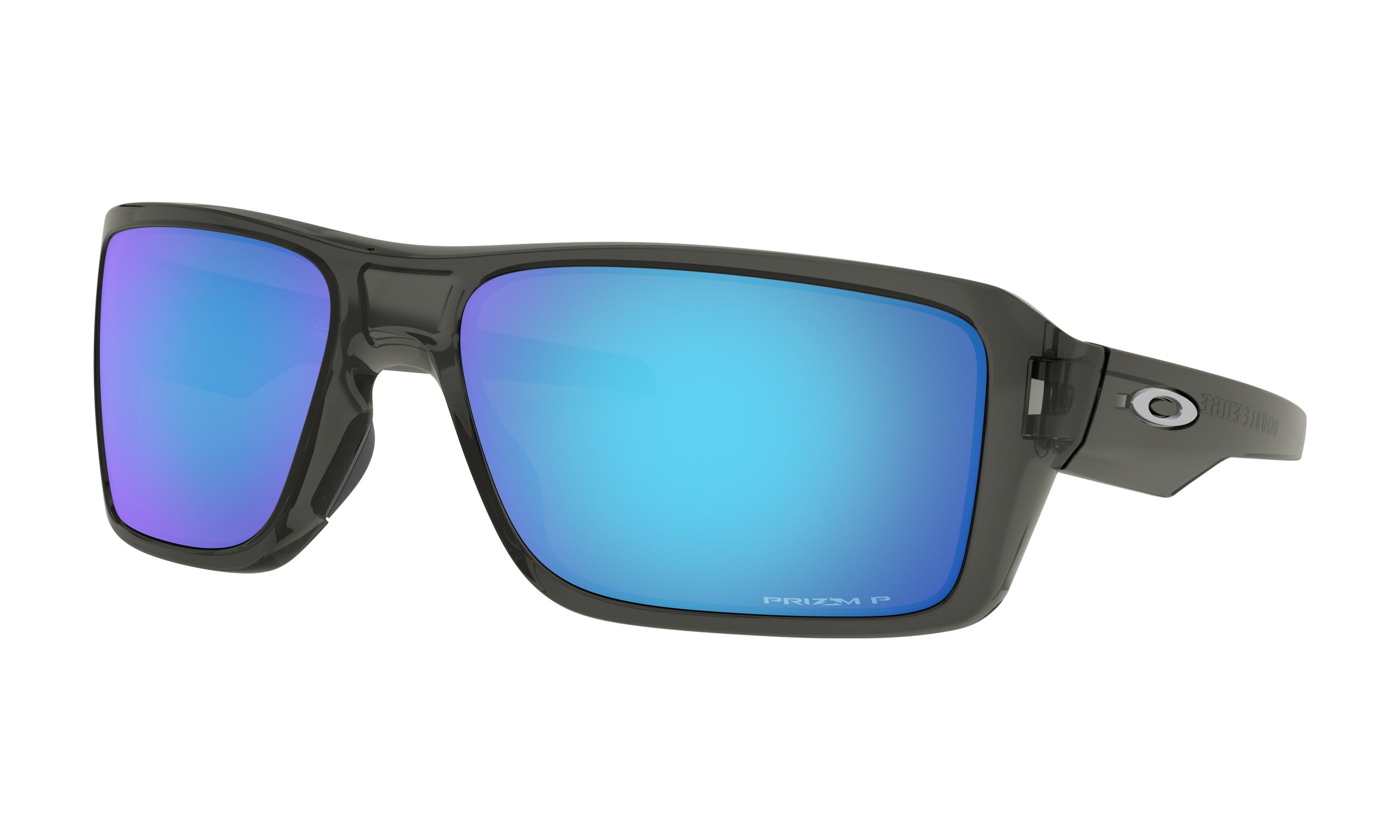 Oakley Double Edge Polarized Sunglasses Grey Smoke Prizm Sapphire Square