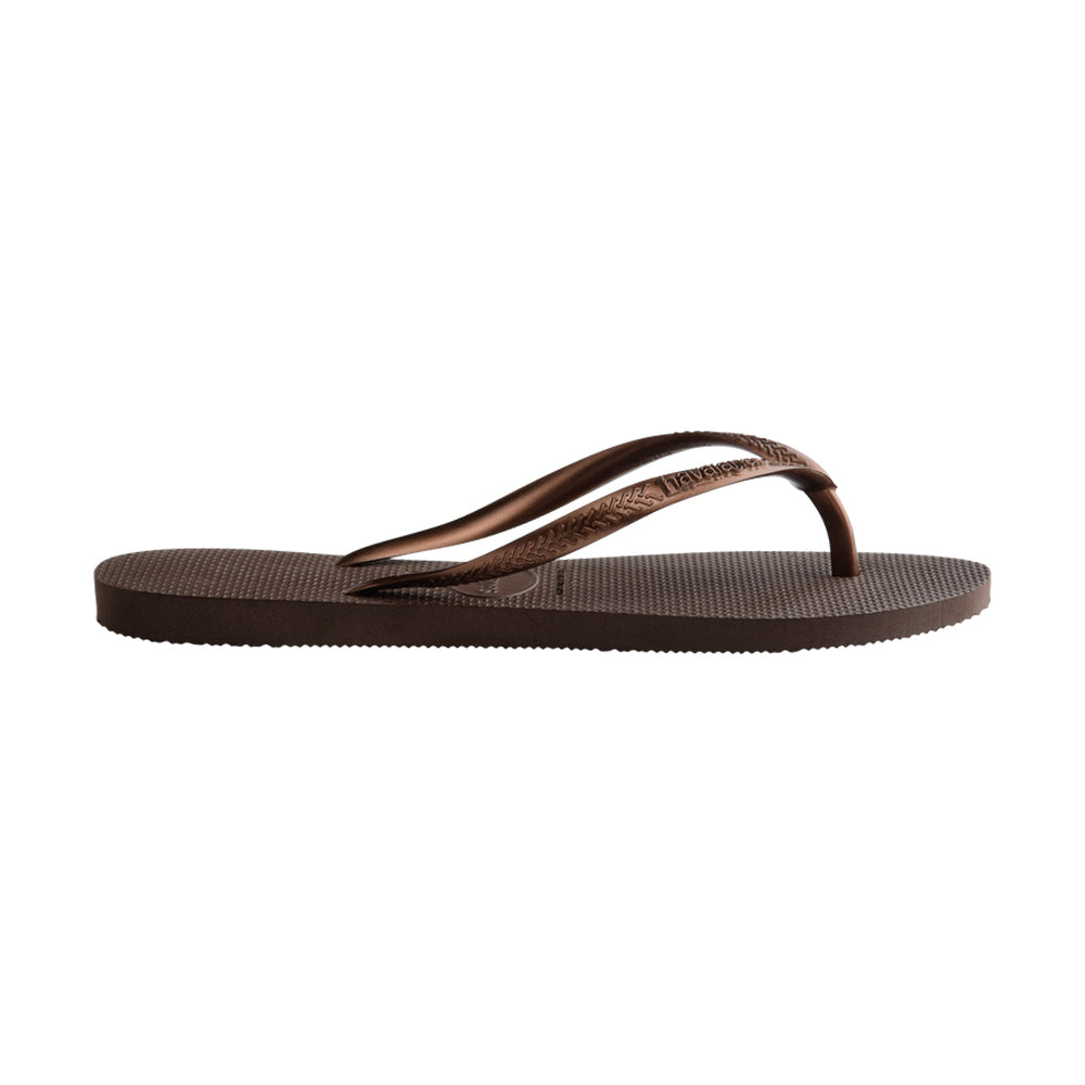 Havaianas Slim Womens Sandal 5964-Dark Brown Metallic 7